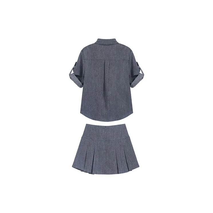 ETSE Skirt Set Women's Dark Gray Multicolor-1