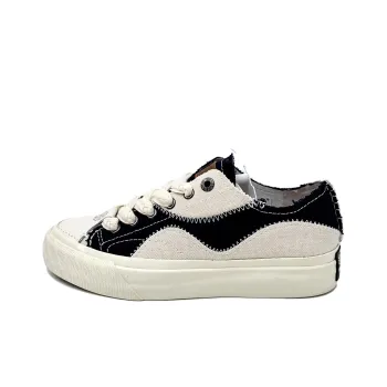 StacyLowery Anti Slip Wear Resistant Low Top Canvas Shoes Unisex Black White