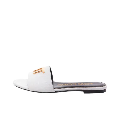 TOM FORD Rubber Sole Odor-Resistant Slide Slippers Women's White
