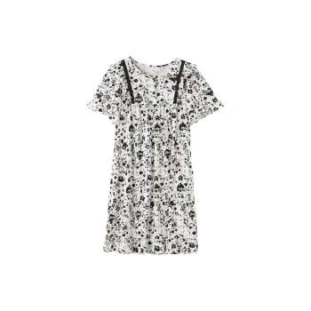 QINZUIMAO Short-Sleeved Nightgowns Women's Matcha