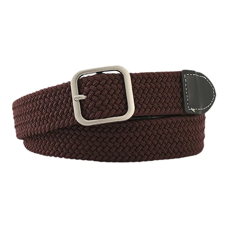 US8ACC Students Stretch Woven Jeans With Men's Casual Shoes Canvas Belt And Buckle Perfect For Gifting Belt Unisex-1