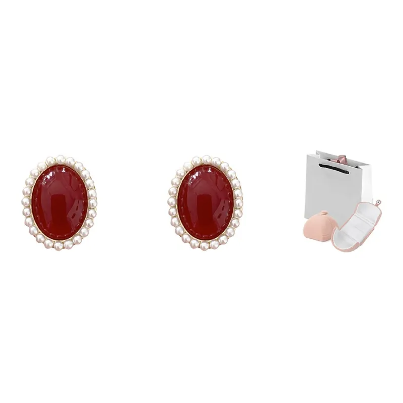 DAN DREAM Colored Glaze Stud Earrings Women's-4
