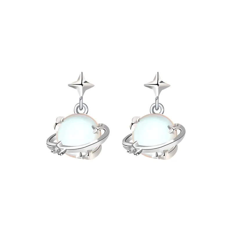 VAN GOGH Jade Earrings Women's Silver-1