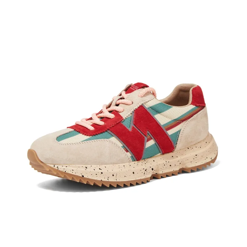 D:FUSE SCANDINAVIA Women's Cortez Shoes Lightweight Coverage Low-Top Casual Shoes Women's Apricot Red-2