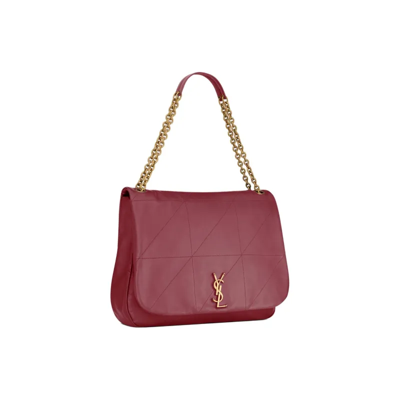 SAINT LAURENT Jamie Lambskin Handbag, Shoulder Bag Women's Merlot Red-1