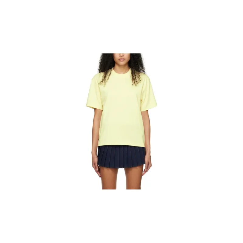 AMIPARIS Drop Shoulder Sleeve T Shirt Unisex Cream Yellow-1