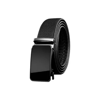 LUCKY LION Automatic Buckle Business Top Grain Cow Leather Belts Men's 3.5cm