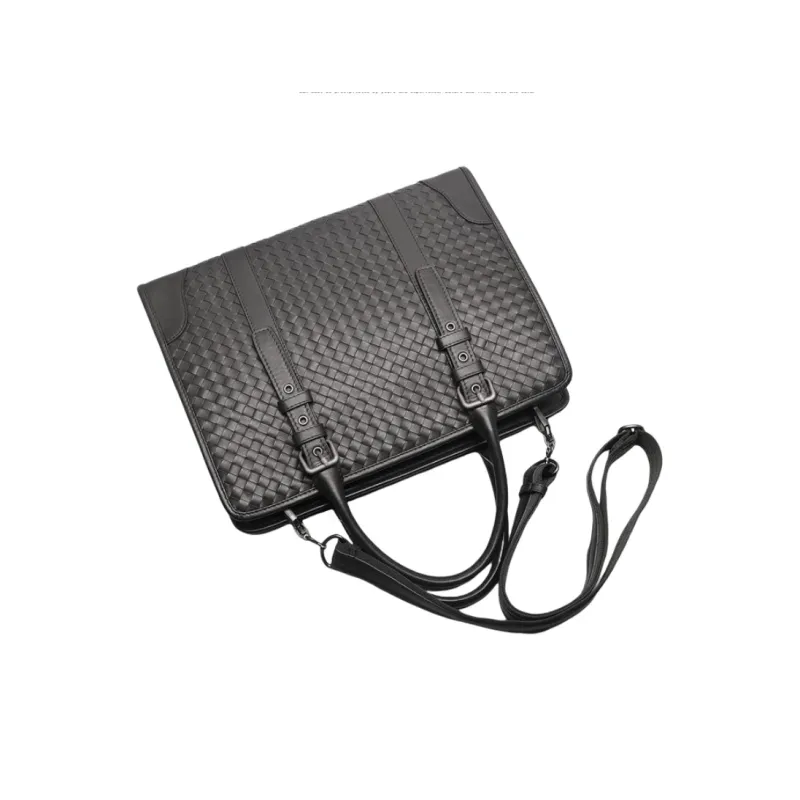 CMLZIUA Top Grain Cow Leather Shoulder Bag, Crossbody Bag, Handbag Unisex Black-3
