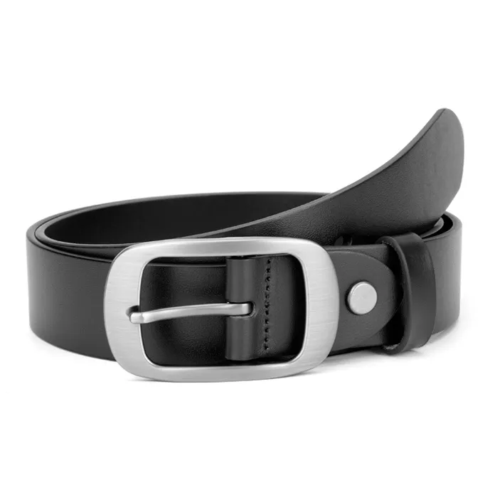 Cows Reign Unisex Pin Buckle Genuine Leather Belt Head Layer Pants Belt Cow Leather Leather Belts Unisex Width 3.4cm-3