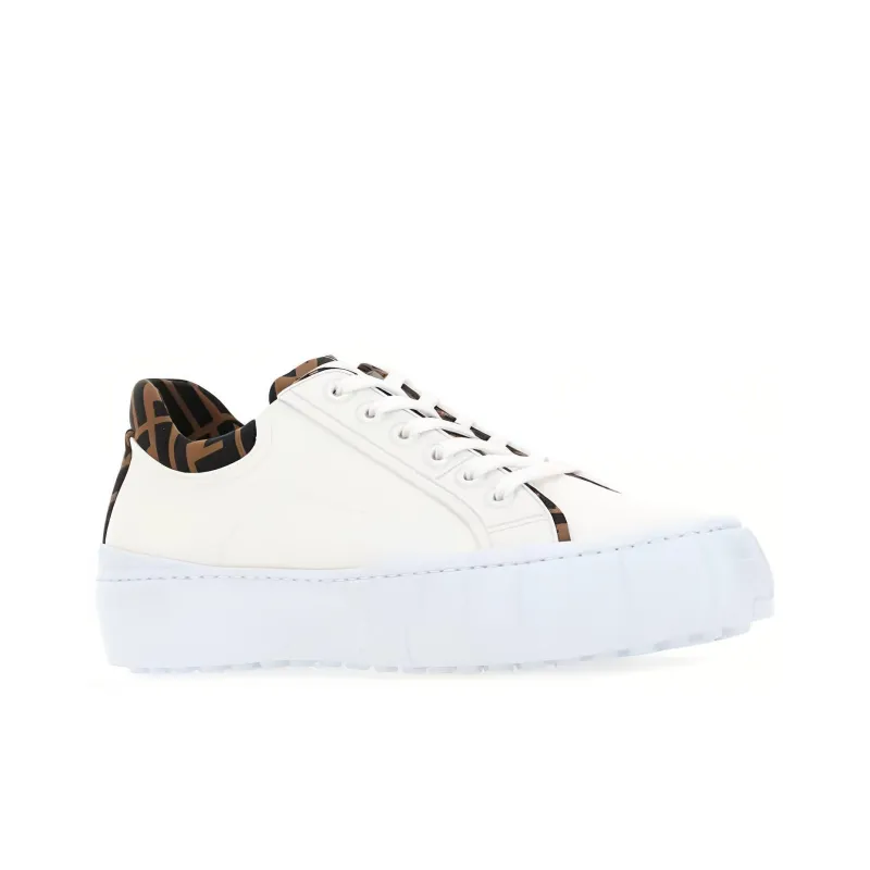 FENDI Force Low Top Stylish Skateboarding Shoes Men's White-3