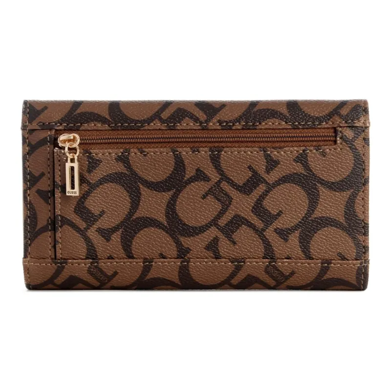 GUESS Coated Canvas Clutch Women's Dark Brown-1