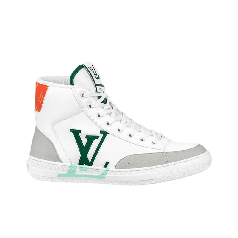 LOUIS VUITTON Lv Charlie Ankle Sneakers 'White With Green Side Logo'-1