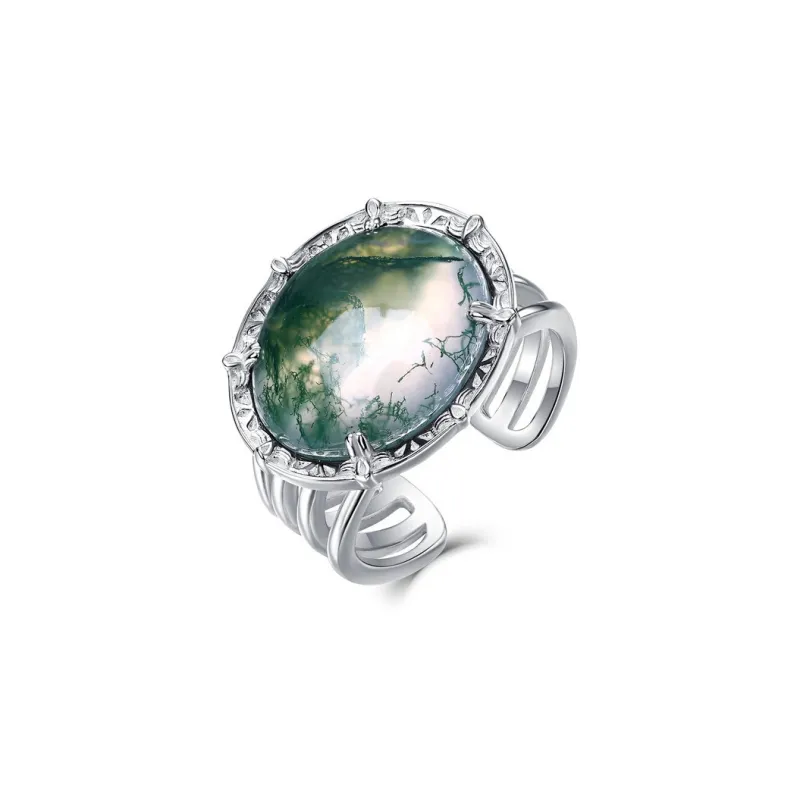 Suddenly Lucky Agate Rings Women's-0
