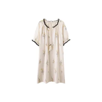 Tianmicat Nightgown Women's Beige Apricot