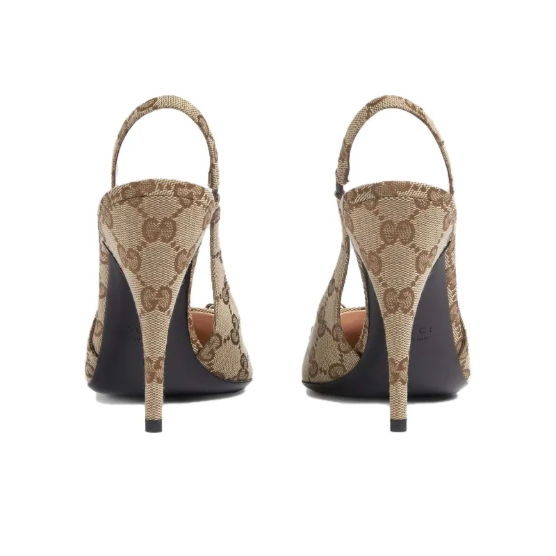 GUCCI Slim Heel High Heels 10cm Women's Brown-3