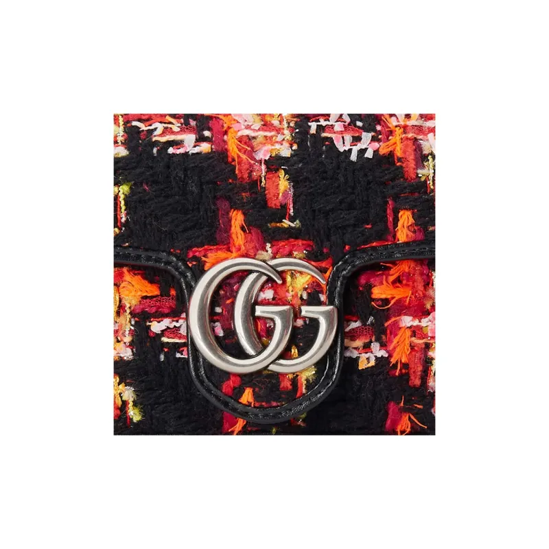 GUCCI Marmont Tweed With Leather Crossbody Bag Shoulder Bag Women's Black-7