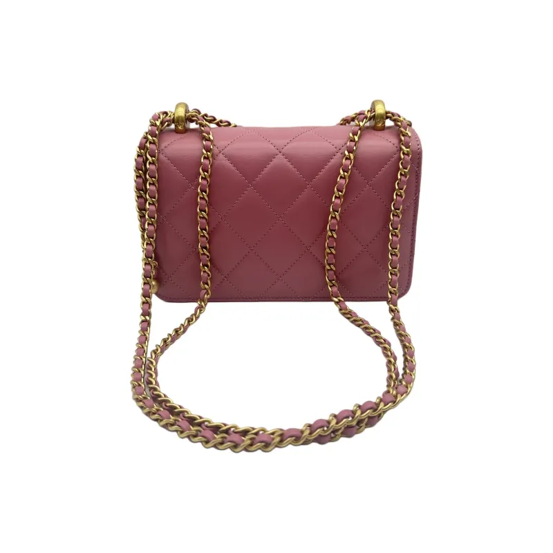 CHANEL 19Bag Calfskin Flap Bag, Envelope Bag, Shoulder Bag, Crossbody Bag Mini Women's Pink-3