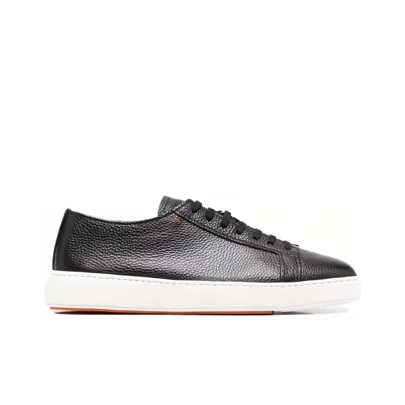 Santoni Round Toe Lace Up Sneakers-1