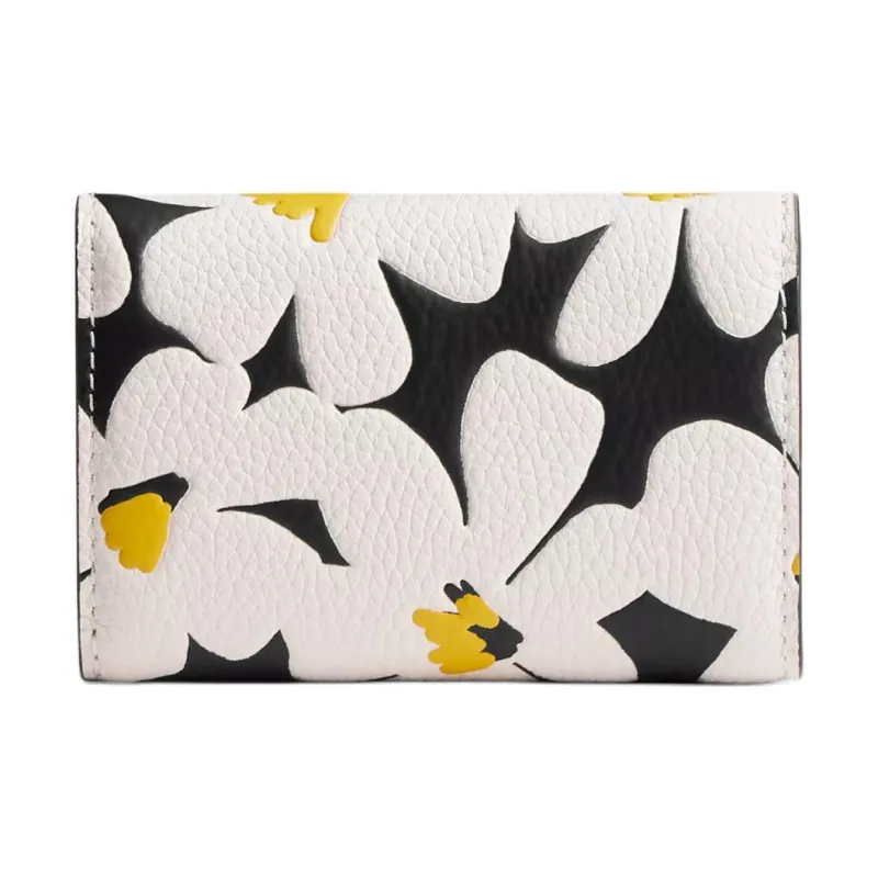 COACH Trifold Wallet Polished Pebble Leather Wallet Mini Women's Brass-1