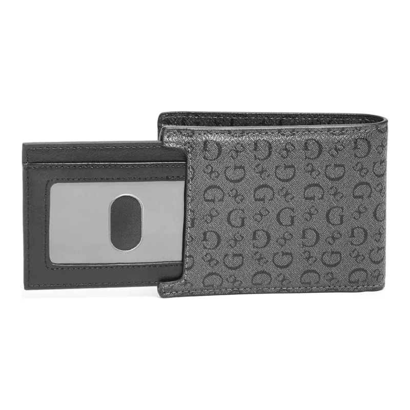 GUESS Artificial Leather Wallet Men's Coal Charcoal-2