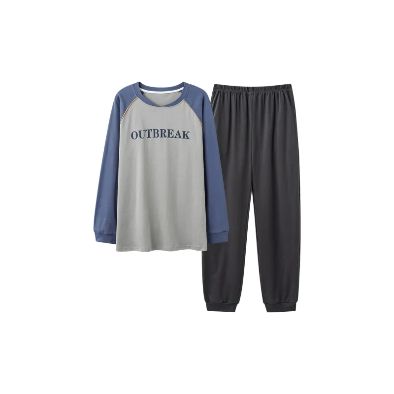 GRACEWELL Pajama Set Men's Light Gray Blue-0