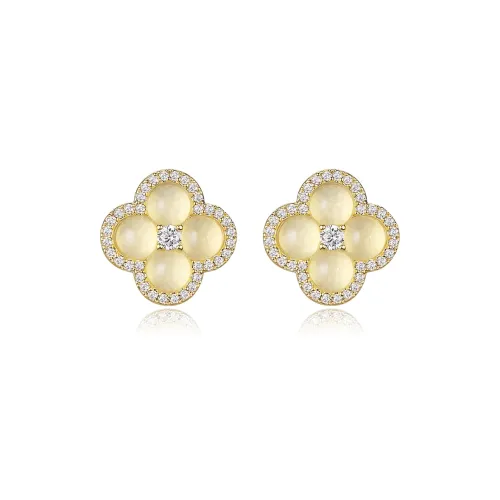 STYLEJING Jade Stud Earrings Women's