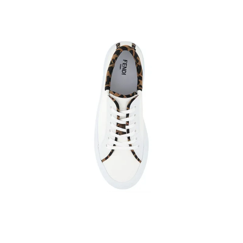 FENDI Force Low Top Stylish Skateboarding Shoes Men's White-2
