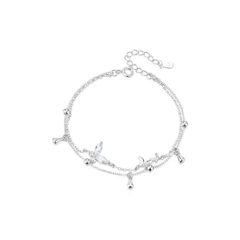 KADER 925 Sterling Silver Bracelets Women's Silver Goddess Zhen Xiang Box