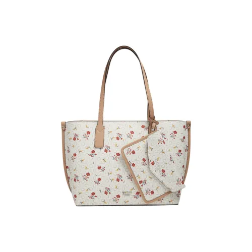 GUESS Artificial Leather Tote Bag, Shopping Bag, Shoulder Bag, Handbag Women's White & Multicolor