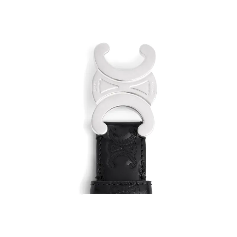 CELINE Medium Triomphe Belt In Taurillon With Triomphe Embossed-2