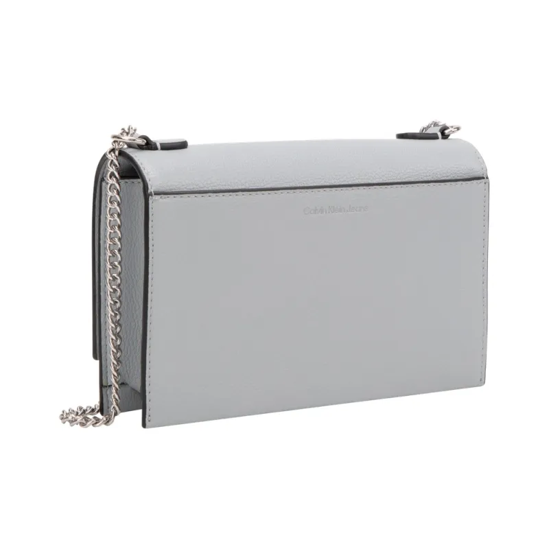 CALVIN KLEIN Blended Material Crossbody Bag, Shoulder Bag Women's Gray Blue-3