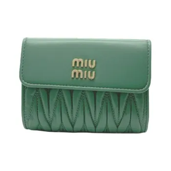 MIU MIU Leather Wallet Women's Green