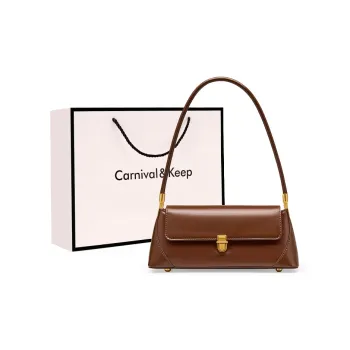 Carnival Keep Cow Leather With Synthetic Leather Baguette Bag Shoulder Bag Regular Women's Coffee/Black/White
