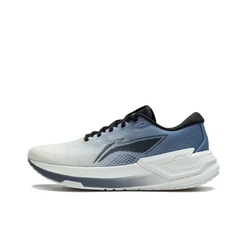 LiNing YueYing 3.0 Cushioned Slip Resistant Support Low Top HEEL LOC Sprint Running Shoes Men's Blue Beige White-0