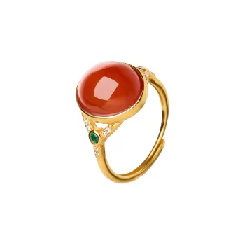 Linguanying Southern Red Agate Jade Rings Women's