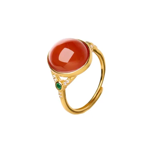 Linguanying Southern Red Agate Jade Rings Women's