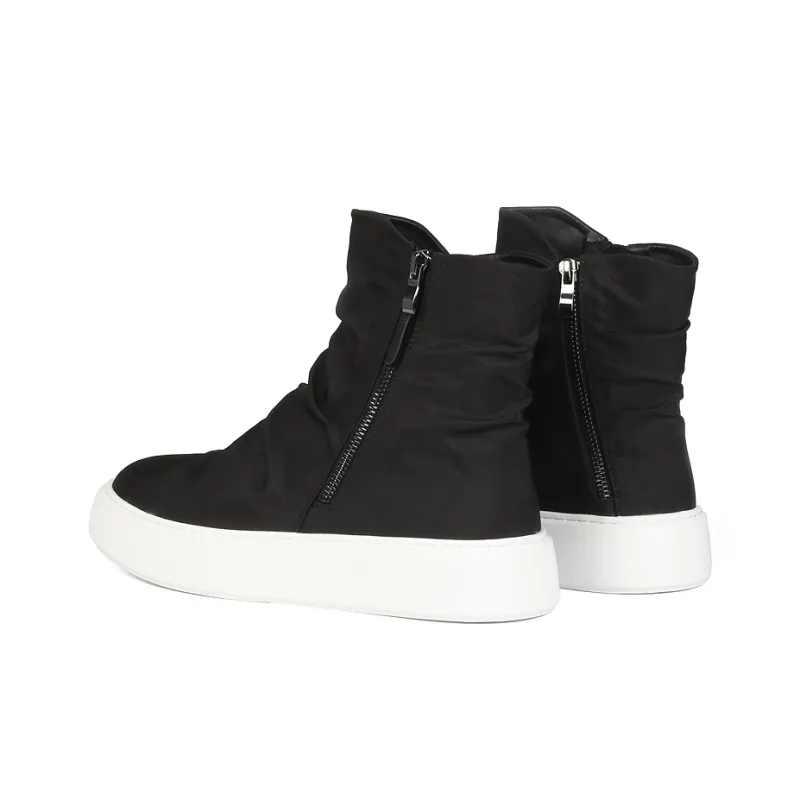 Thai Points Durable Breathable High Top Skateboard Shoes Men's Black-4