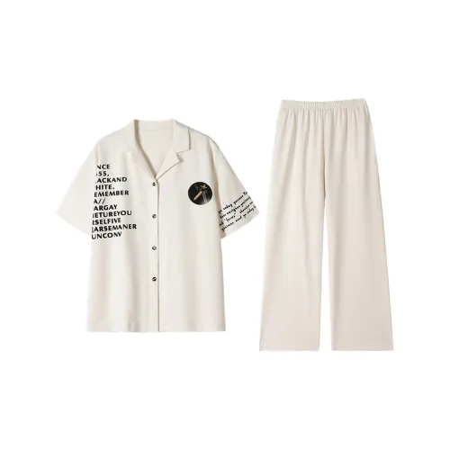 Tianmicat Pajama Set Women's Ecru