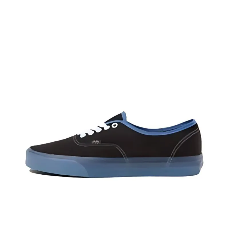 Vans Authentic Anti Slip Wear Resistant Low Top Skateboard Shoes Unisex Black Blue-0