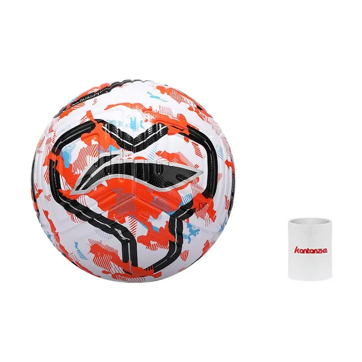 LiNing Size 5 Soccer TPU Seamless Thermal bonding Unisex White Orange Blue-4