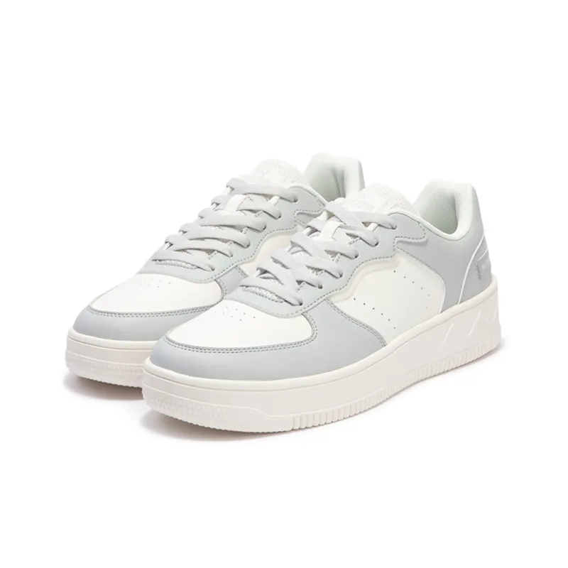 361° Air Force One Coverage Anti Slip And Wear Resistant Low Top Skateboard Shoes Men's White Gray-2