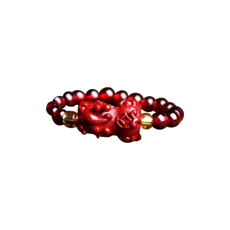 Wanshu Reconstructed Cinnabar Jade Rings Women's-2