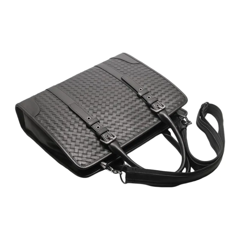 CMLZIUA Top Grain Cow Leather Shoulder Bag, Crossbody Bag, Handbag Unisex Black-4