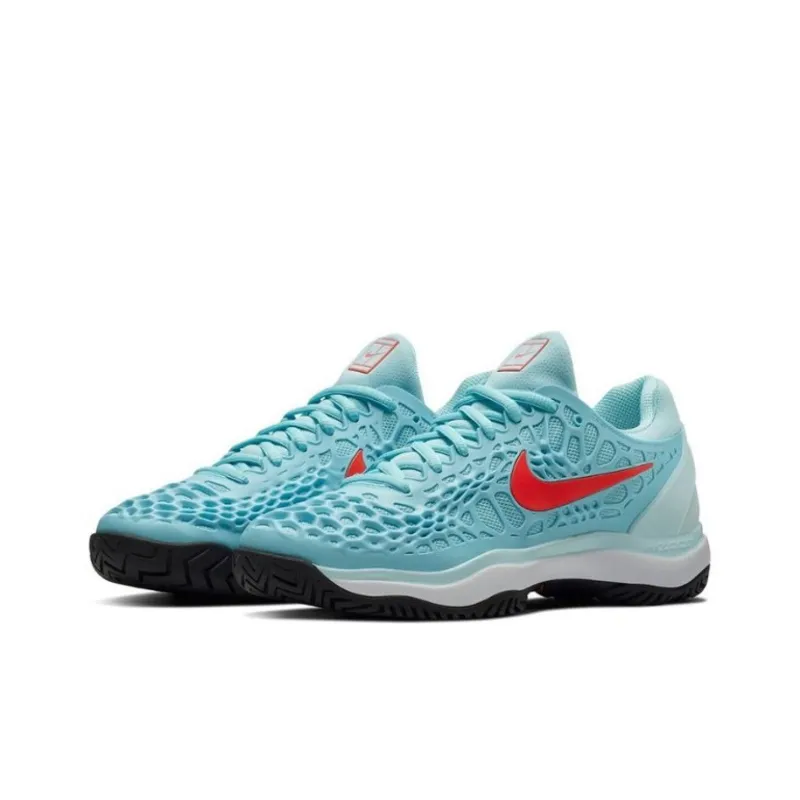 Nike Zoom Cage 3 Anti Slip Wear Resistant Low Top Tennis Shoes Women's Blue Red-2
