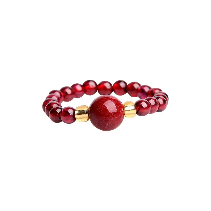 Wanshu Reconstructed Cinnabar Jade Rings Women's-9