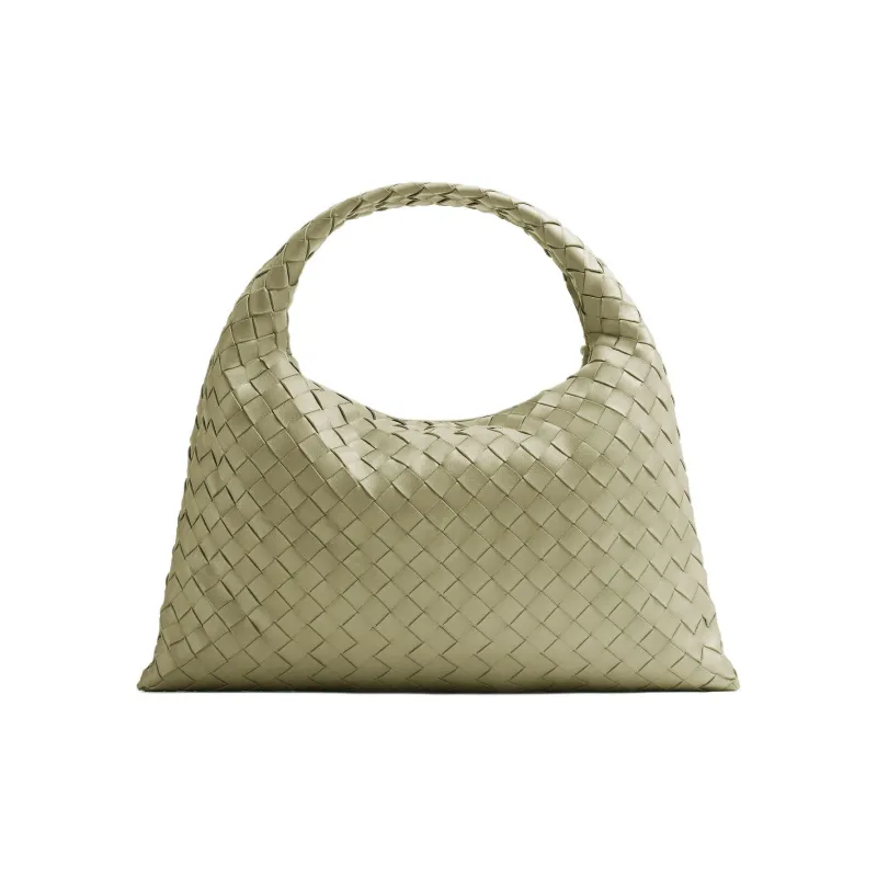 Bottega Veneta Intrecciato Calfskin Handbag, Shoulder Bag Small Size Women's Cave Stone Green-2