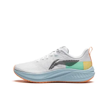 LiNing Red Hare 7 Cushioning, Slip Resistant, Lightweight Low Top Sprint Running Shoes Women's Standard White green