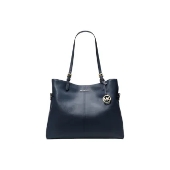 MICHAEL KORS Leno Leather Tote Bag, Shopping Bag, Handbag, Shoulder Bag Tubas Women's Marine Blue