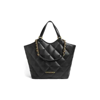 BELLE Artificial Leather Tote Bag, Shopping Bag, Shoulder Bag, Handbag Tubas Women's Black