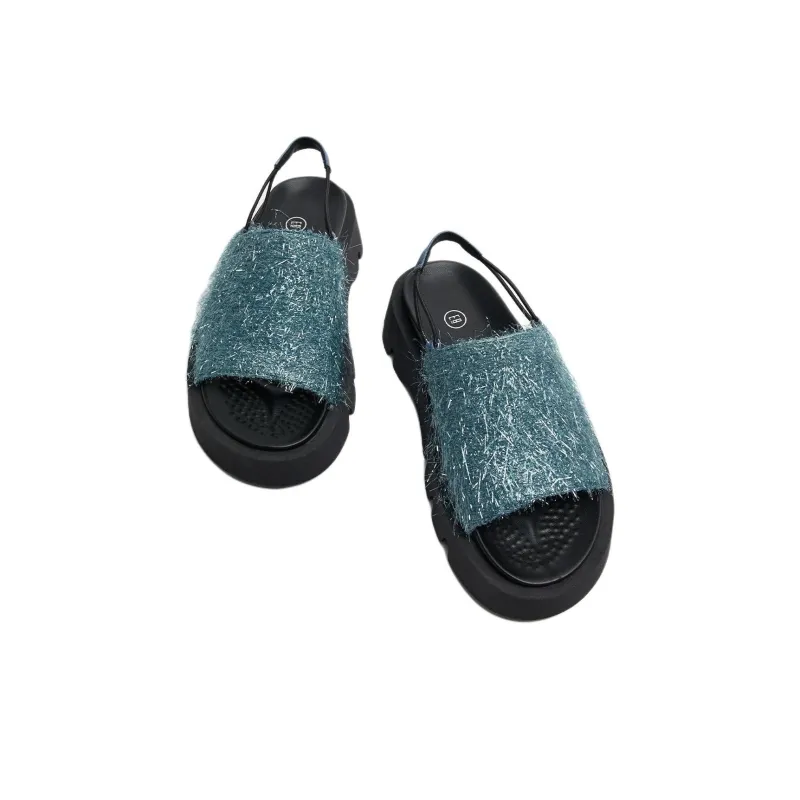 MIISTA Strap Sandals 4cm Women's Blue-2